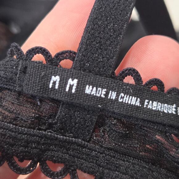 Out From Under Lace Bodysuit Black Medium Whimsygoth Festival Grunge Floral - Picture 6 of 6